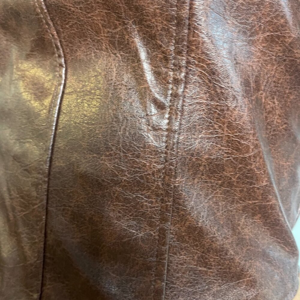 Y2K Brown Faux Leather Corset - Picture 2 of 6